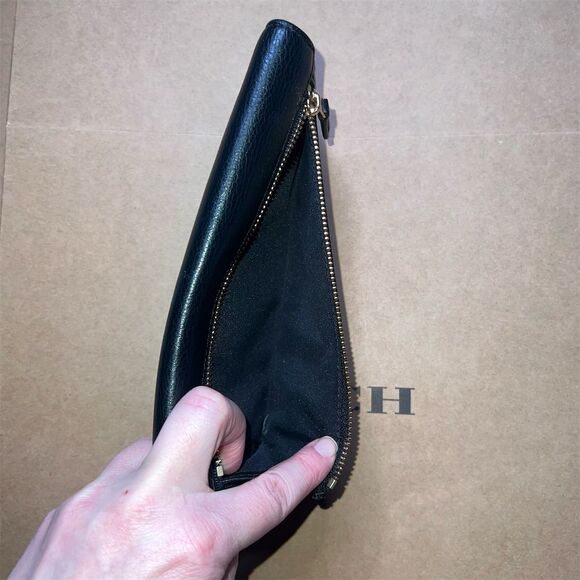 COACH VINTAGE Women's Trifold Wallet in Black Pebble Leather Gold Hardware - Picture 5 of 6